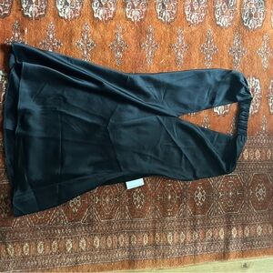 Revolve Elegant Black Satin Halter Top